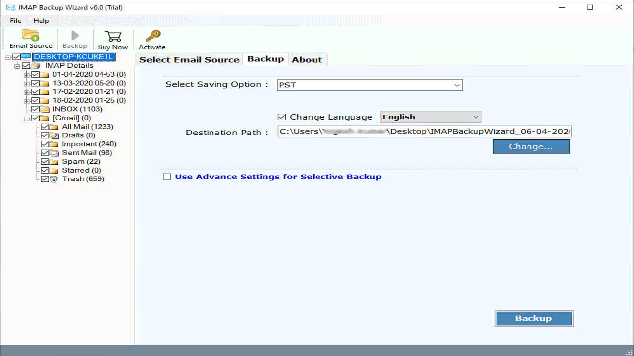 Snapshot 3 of RecoveryTools IMAP Backup Software