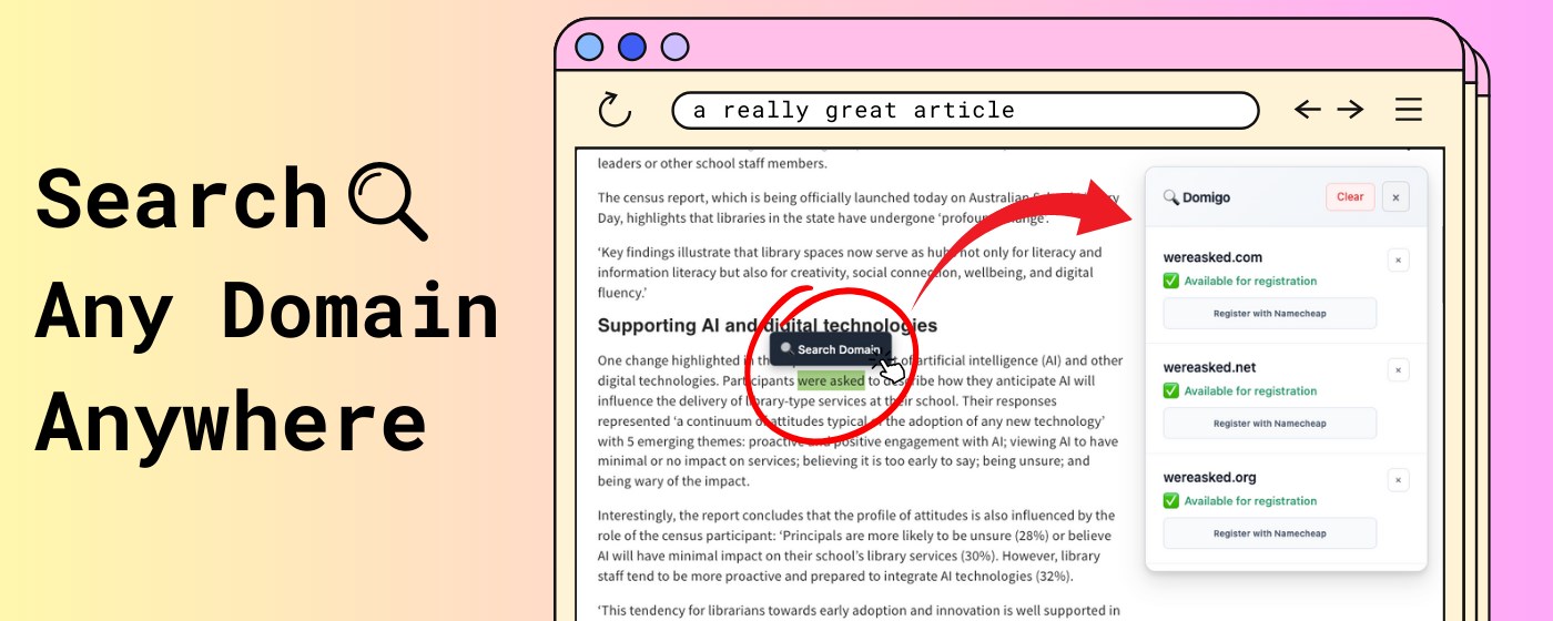 Domigo – Domain Search Everywhere