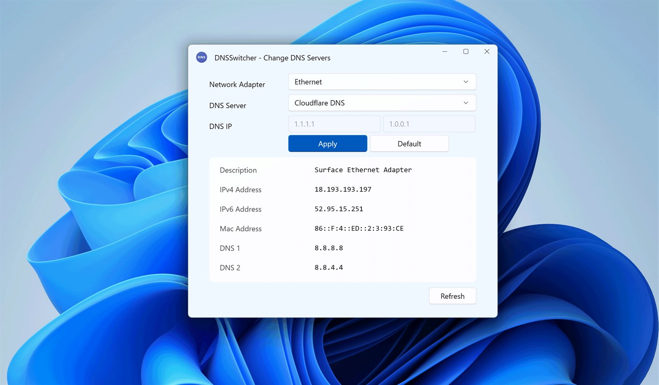 #1. DNS Switcher - Change DNS Servers (Windows) Podle: EvlarSoft LLC