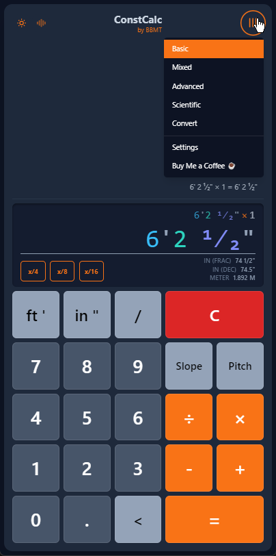 ConstCalc screenshot