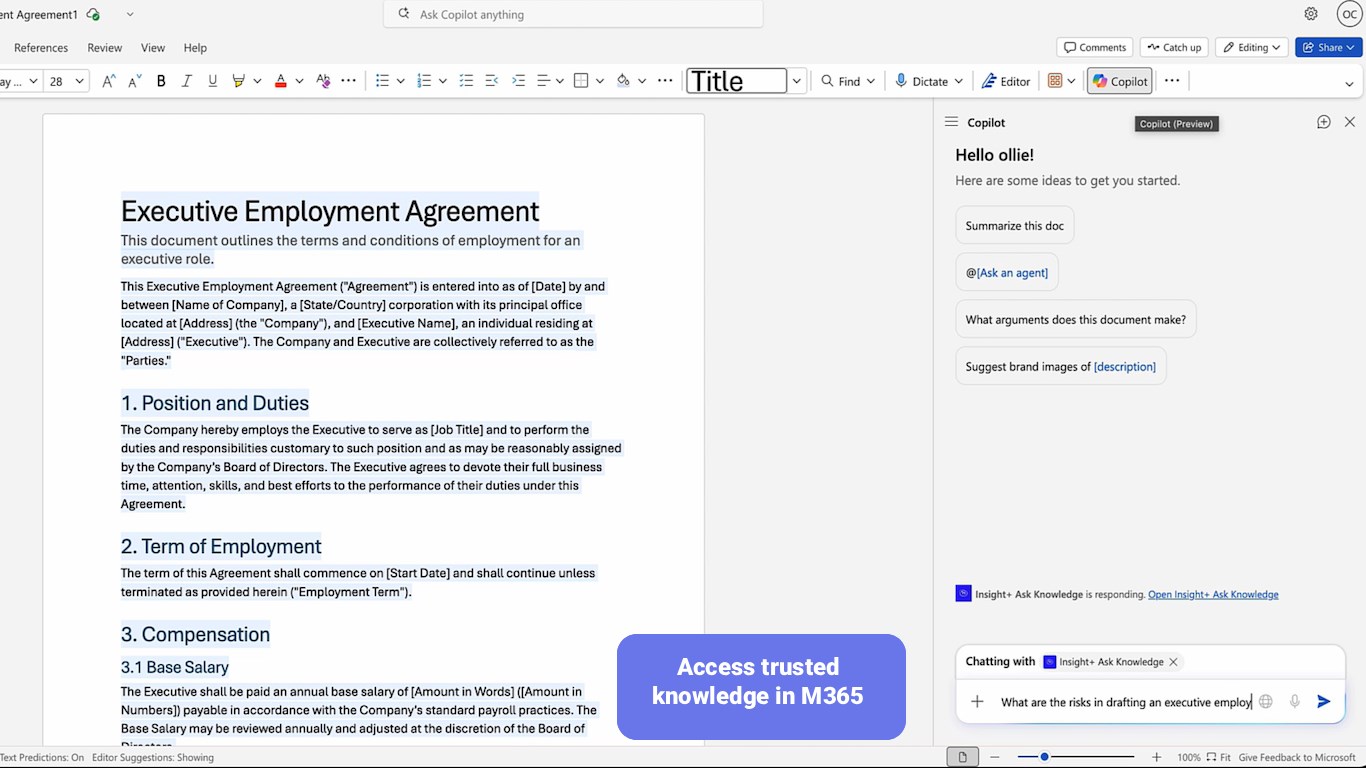 Insight+ Ask Knowledge preview 3