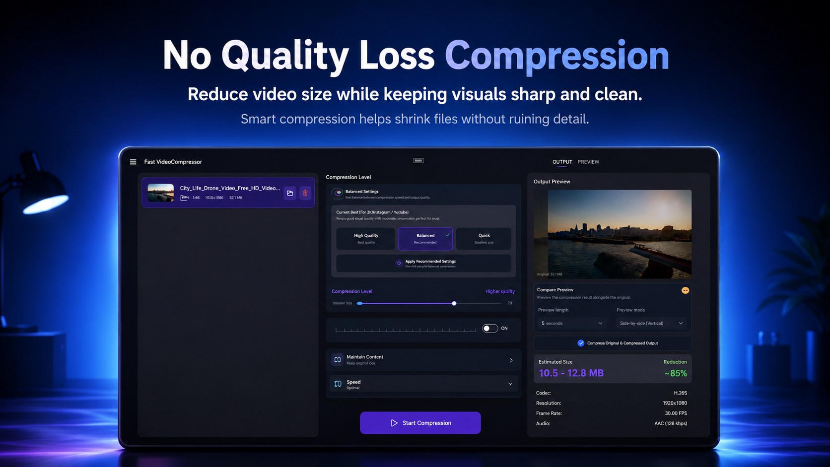 Fast Video Compressor - Resize, Batch Convert & Shrink Video screenshot