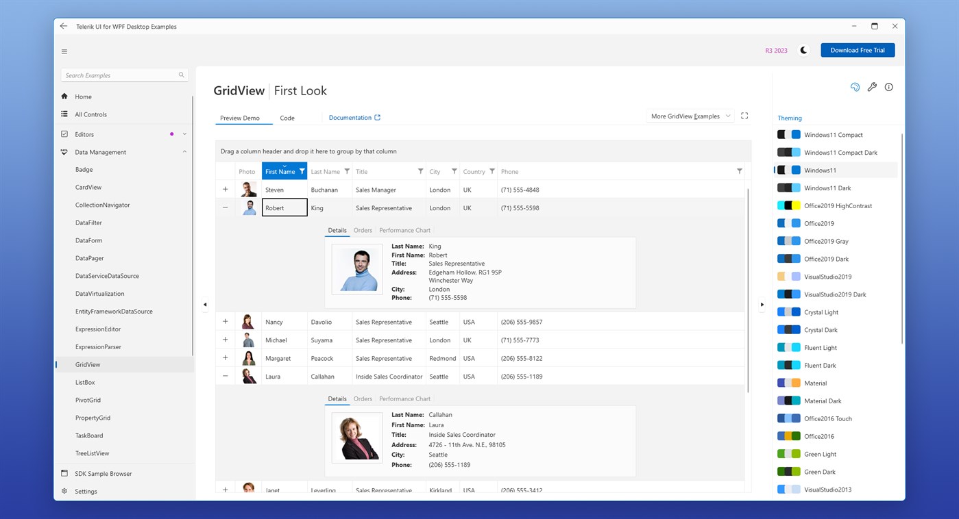 #6. Telerik UI for WPF Examples (Windows) Podle: Telerik
