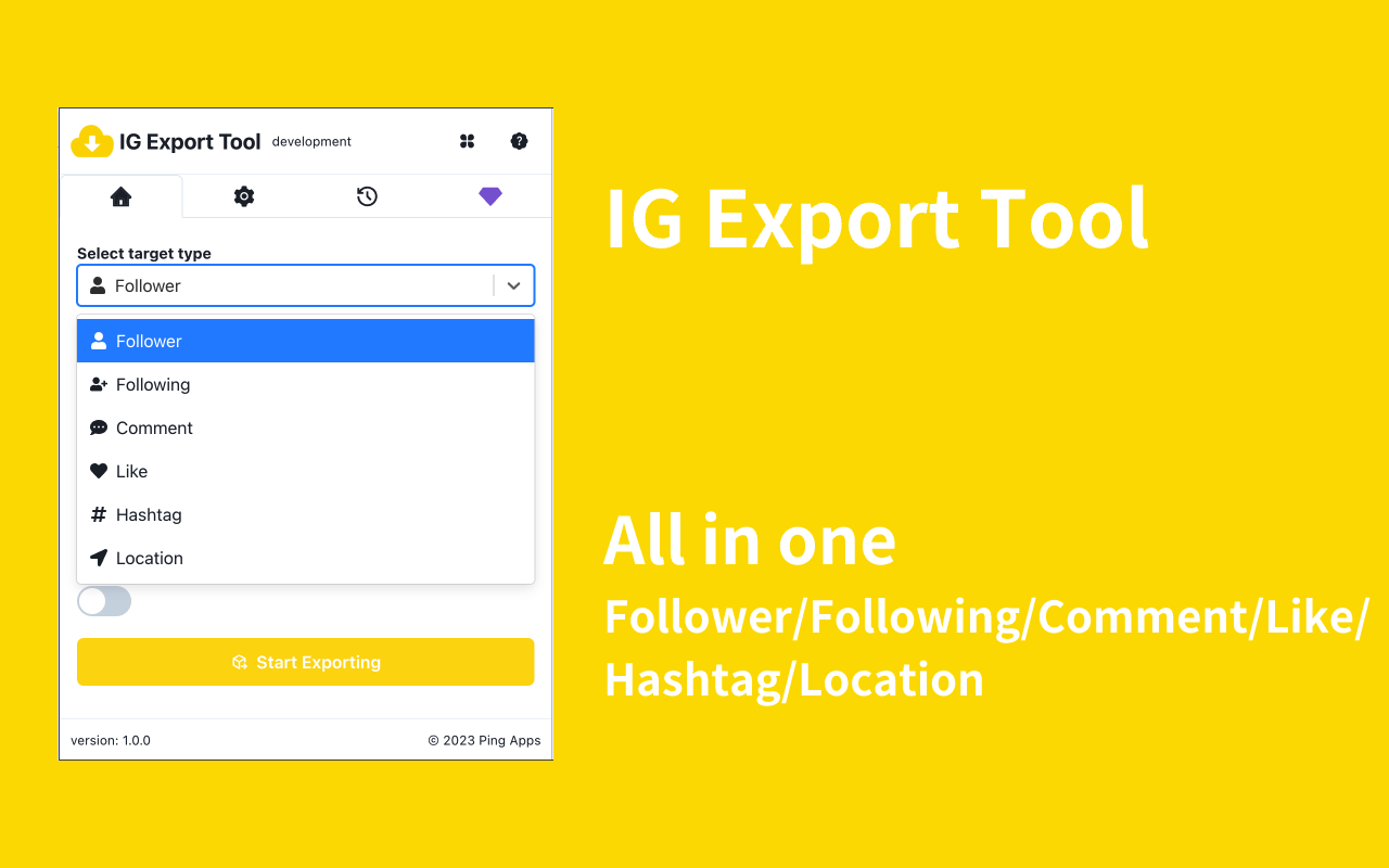 Insta Export Tool - All in one export tool