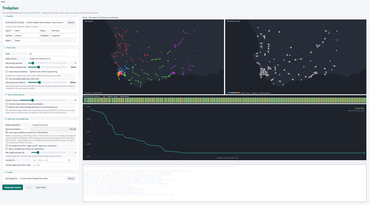 #2. Trekplan: Multi-Stop Route Planner for Field Teams (Windows) By: Corne Fick