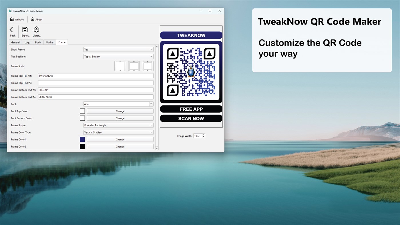 #2. TweakNow QR Code Maker (Windows) Ved: TweakNow Software