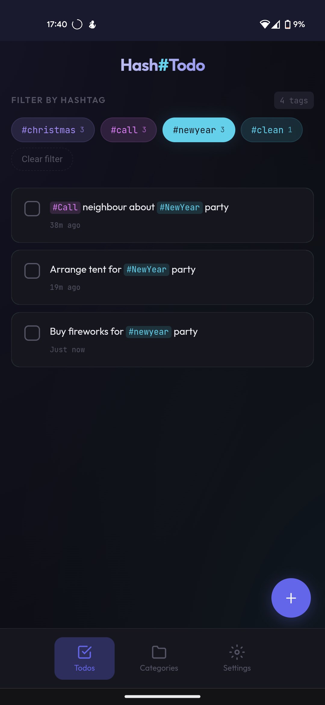 Hash#Todo screenshot