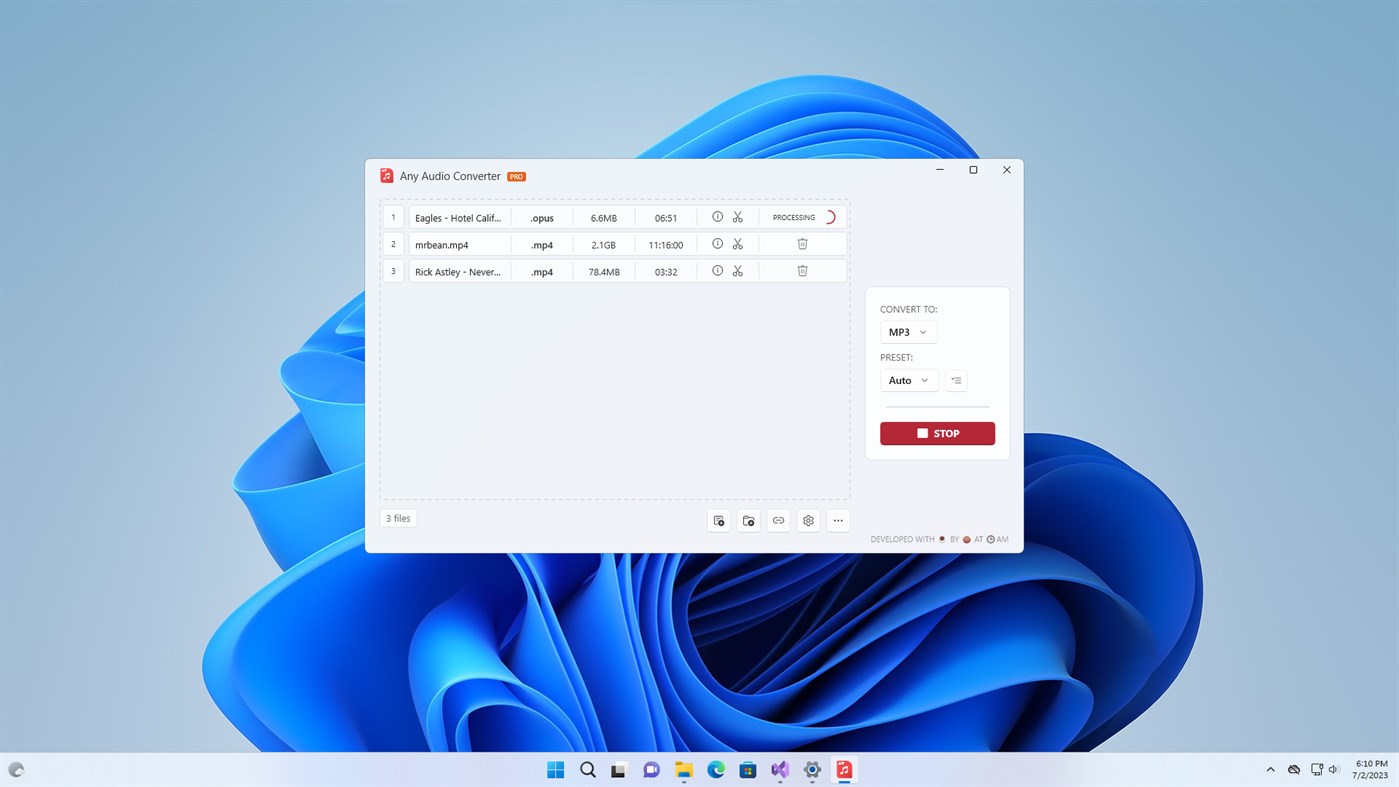 #2. Audio Converter - Any Audio Converter (Windows) Bởi: 3AM Apps