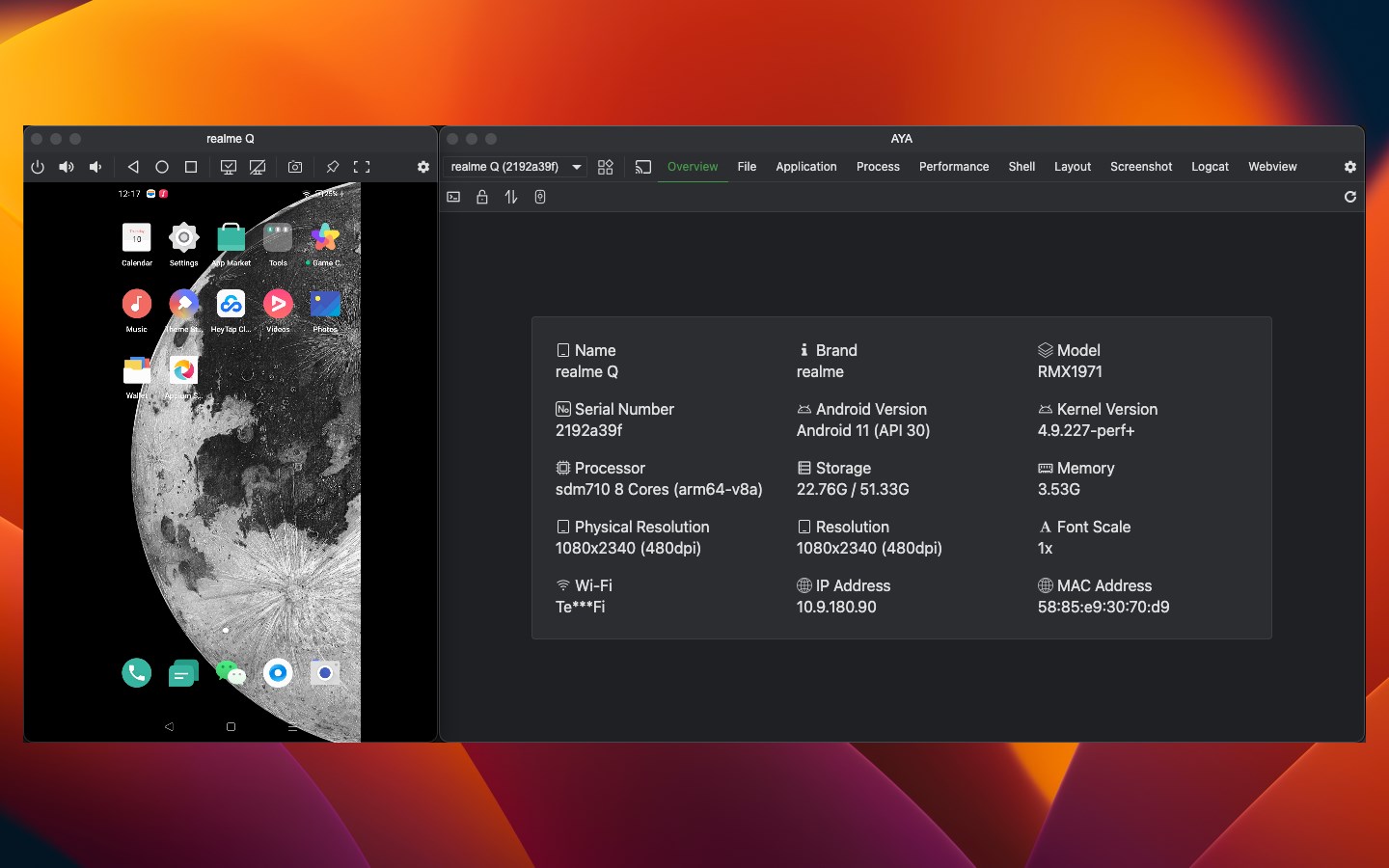 AYA Android Manager screenshot
