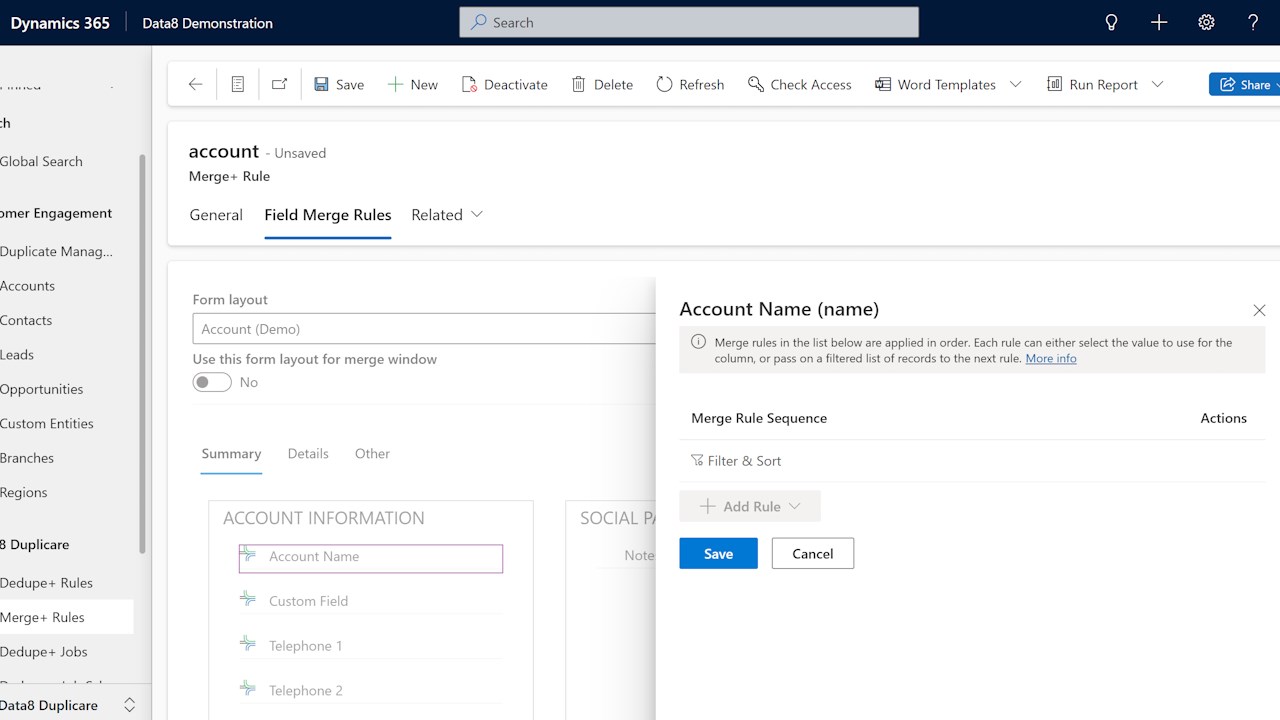 Snapshot 6 of Data8 Duplicare™ – Powerful Duplicate Detection & Data Deduplication for Microsoft Dynamics 365