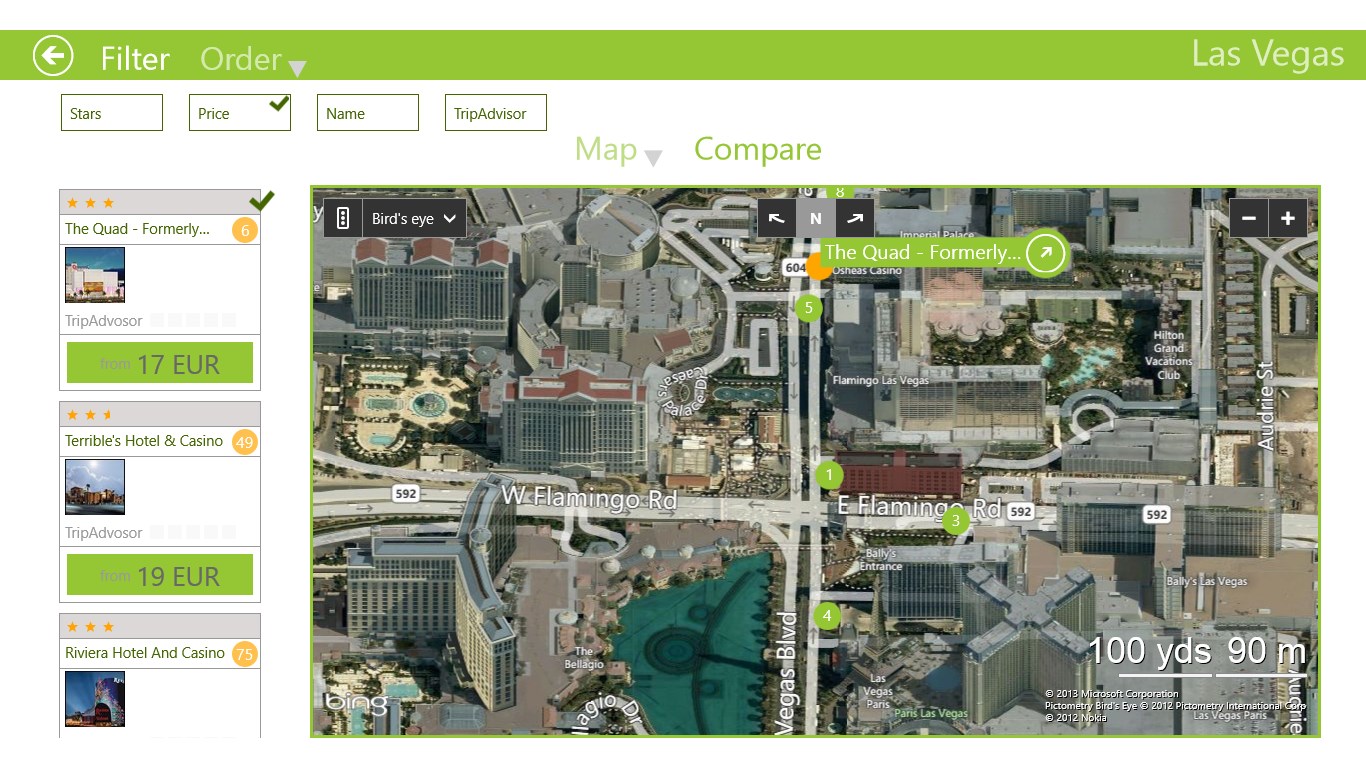 Maps compare. Лас Вегас на карте. TRIPADVISOR my Maps.