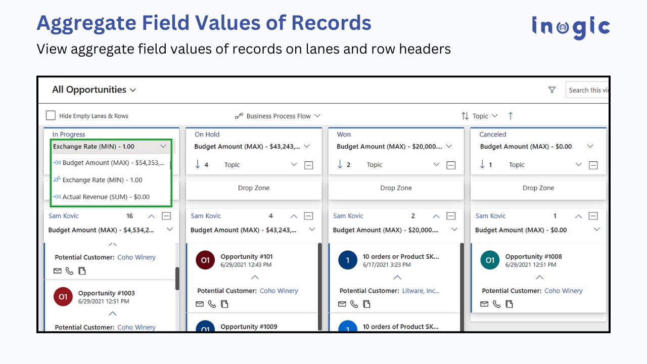 Snapshot 5 of Kanban View for Dynamics 365 CRM Data - Kanban Board