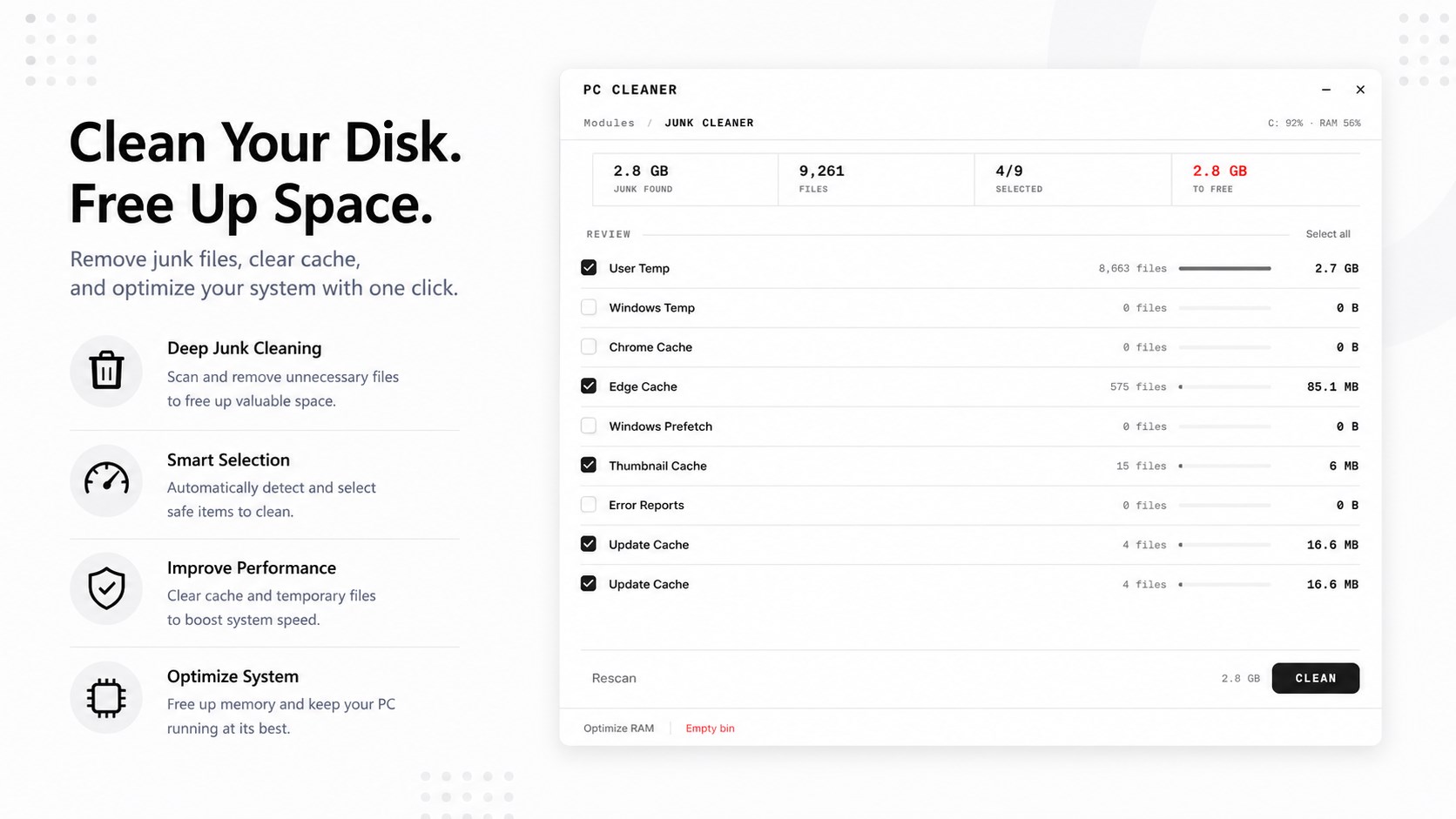 Disk Cleaner - Clean PC screenshot