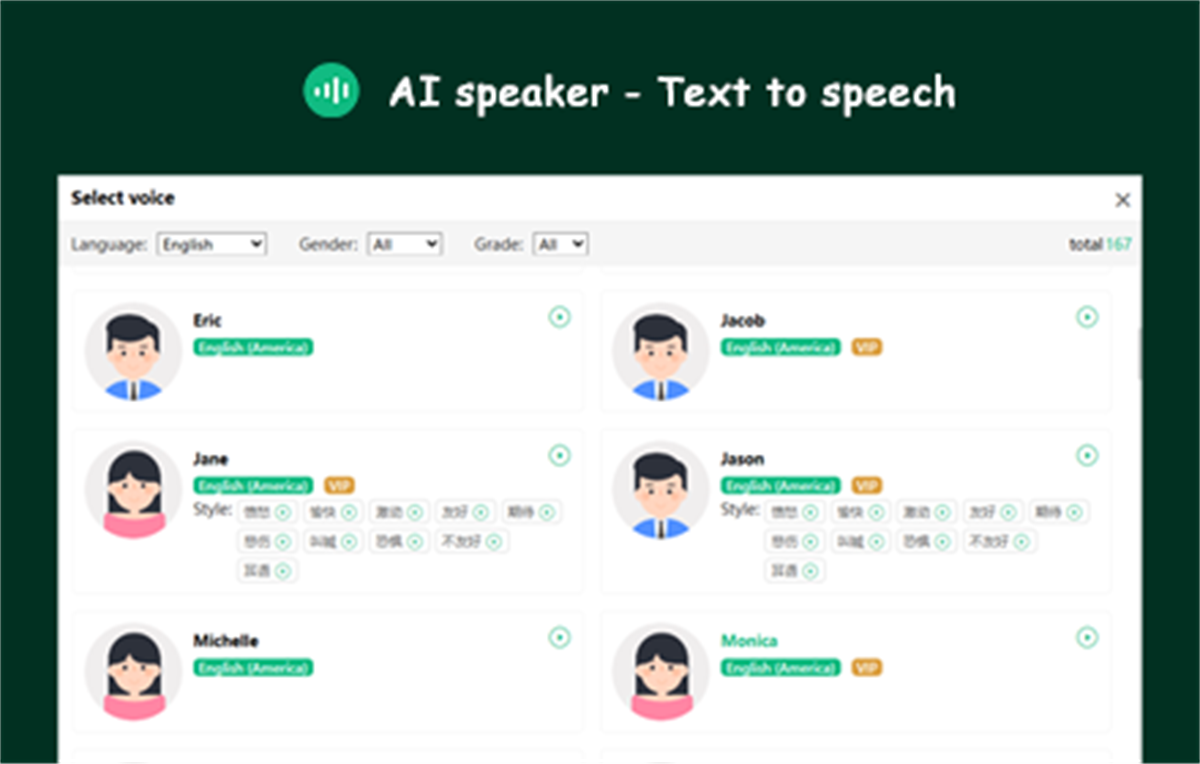 AI speaker - Text to speech