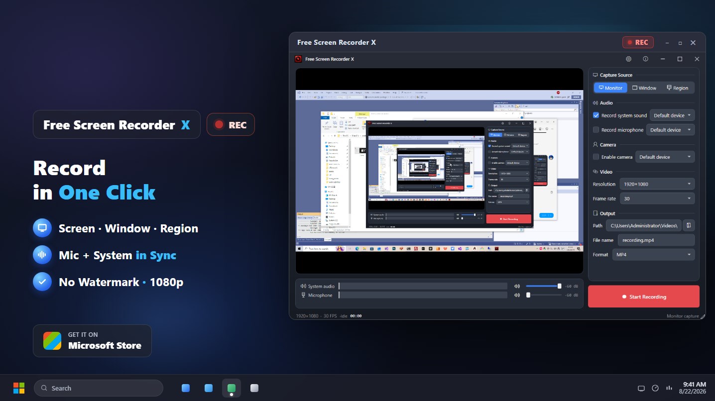 Free Screen Recorder X screenshot