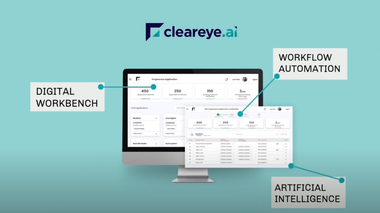 Snapshot 1 of Cleareye.ai PPP Loan Forgiveness Processing Engine