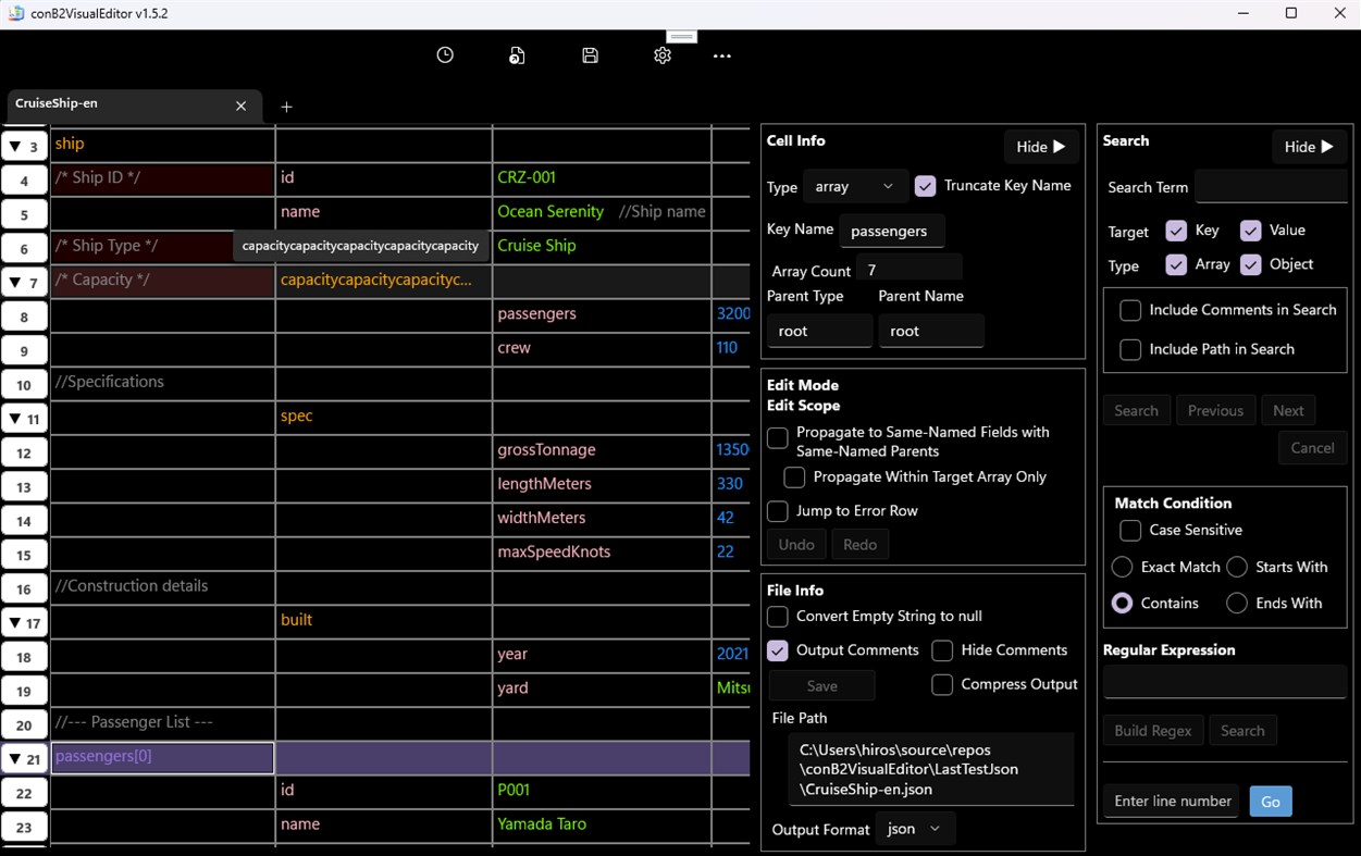 #1. conB2VisualEditor - Grid-Based JSON & JSONC Editor (Windows) di: CCA