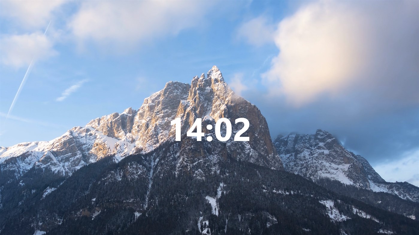 #1. Mountain 4k Screen Saver Pro+ Clock (Windows) 由: Husky Estudio Soft