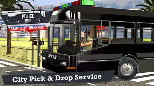 Police Bus Staff Duty Transport 3D - Pick and Drop screenshot 2