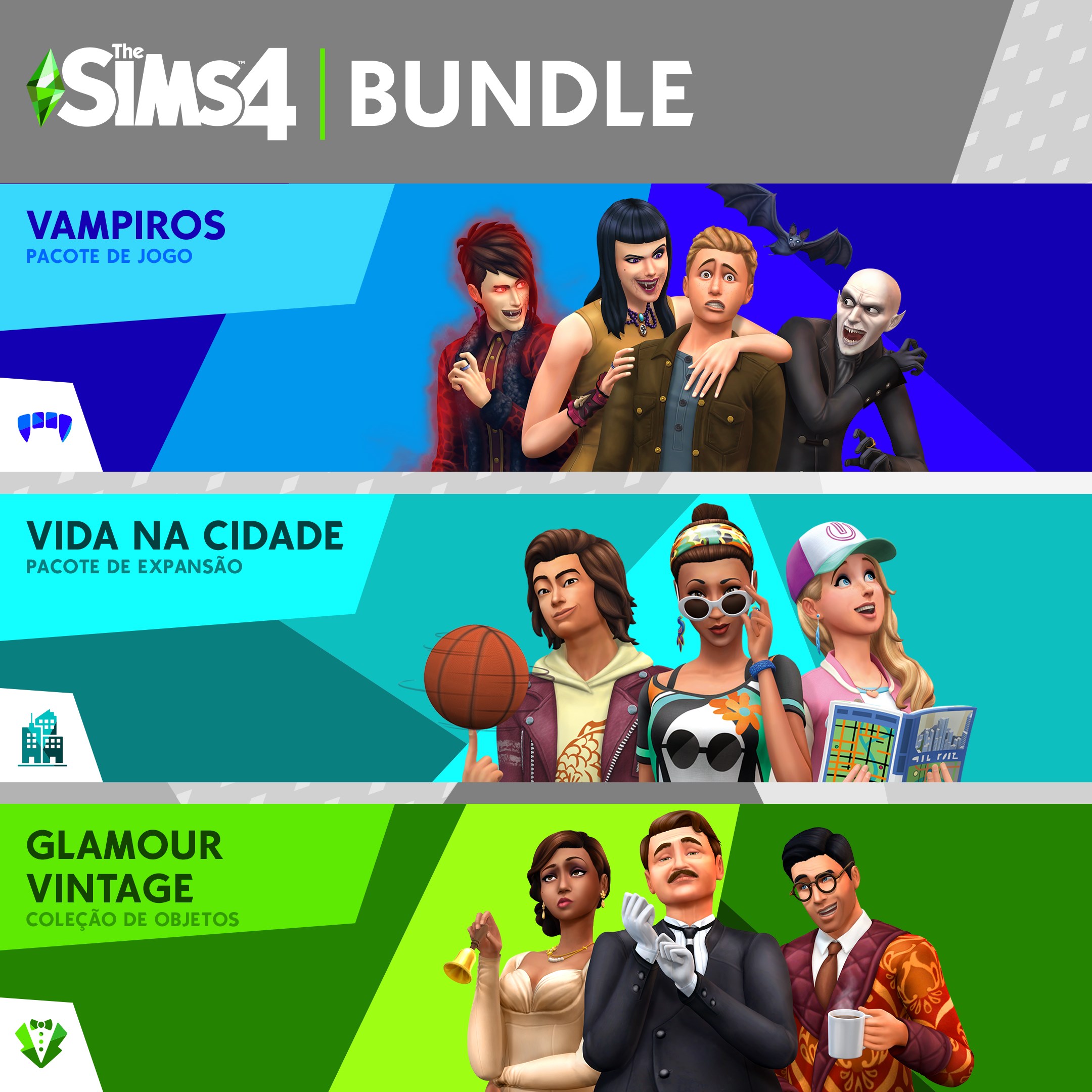 The Sims 4 Bundle - Vida na Cidade, Vampiros, Glamour Vintage Coleção de Objetos