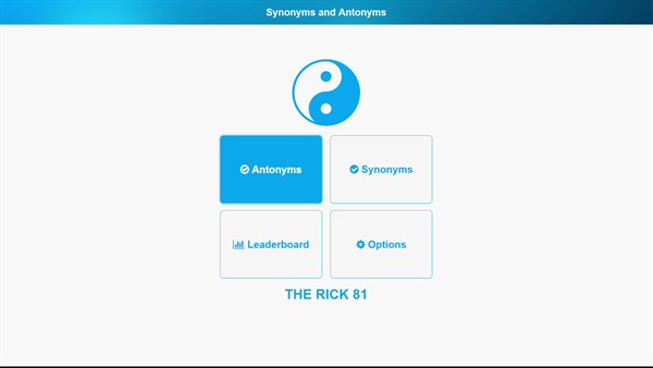 The Synonyms and Antonyms Game — 1