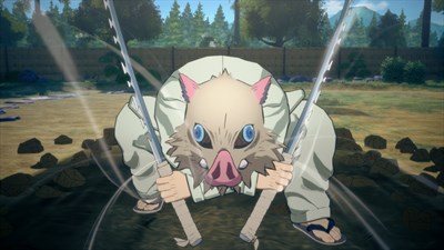 Внутриигровые костюмы «Одеяние пациента Поместья бабочек» (Тандзиро Камадо, Дзэницу Агацума и Иносукэ Хасибира) — скриншот 3