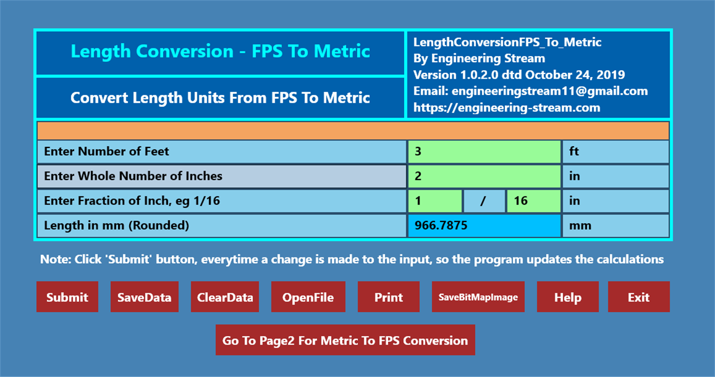 #1. Length Conversion - FPS To Metric (Windows) بواسطة: Engineering-Stream