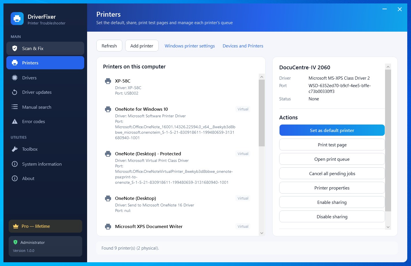 Printer Driver Fixer screenshot