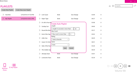 Bloom Music Player Screenshot