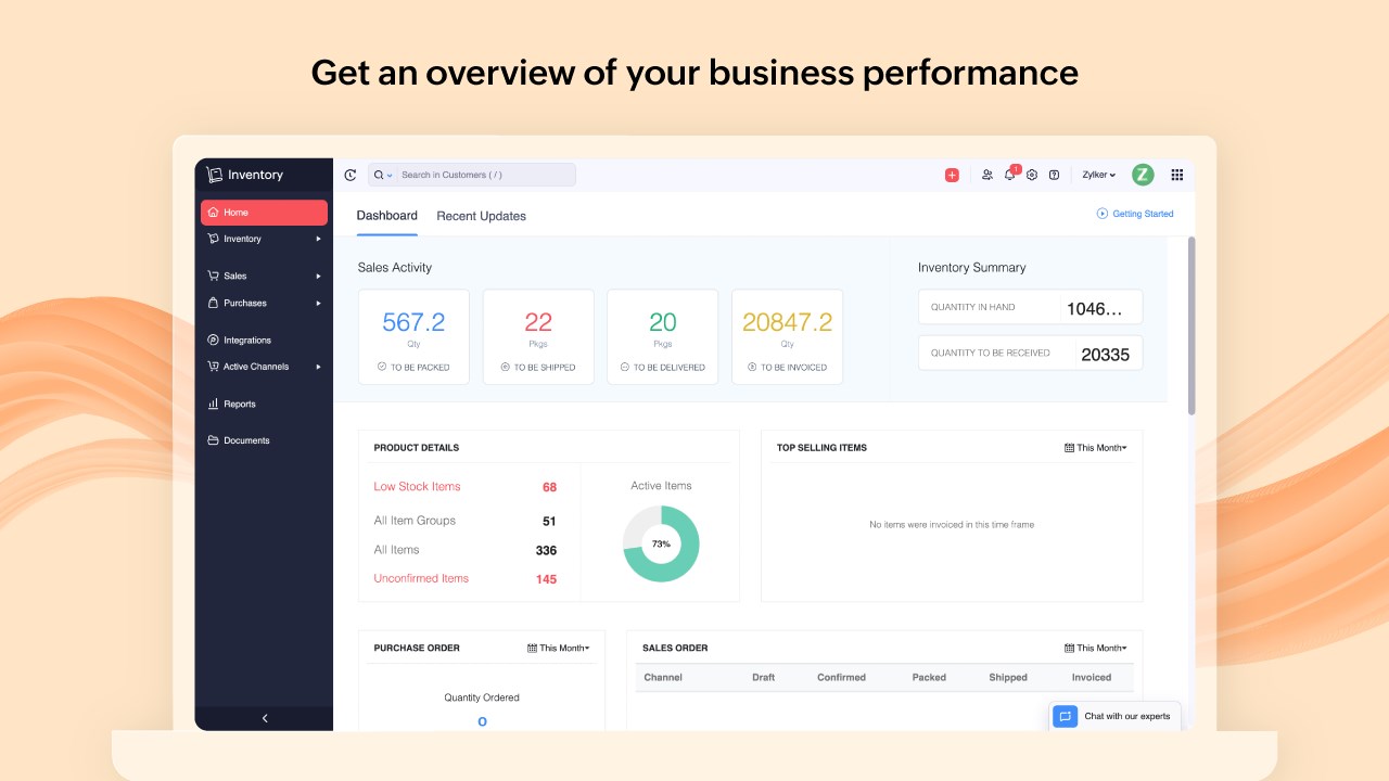 Snapshot 1 of Zoho Inventory