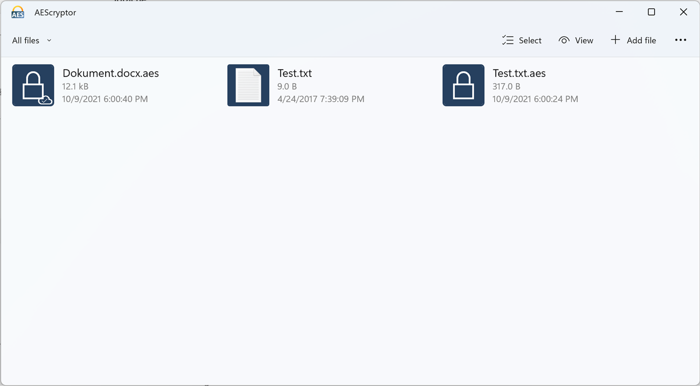 #1. AEScryptor (Windows) โดย: Arno Klenke