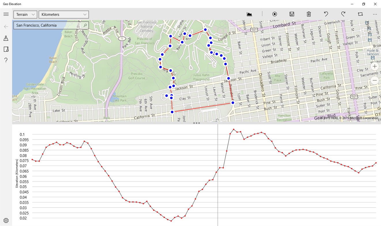#2. Geo Elevation: Map Elevation Chart Creator (Windows) Tekijänä: ObjectGraph