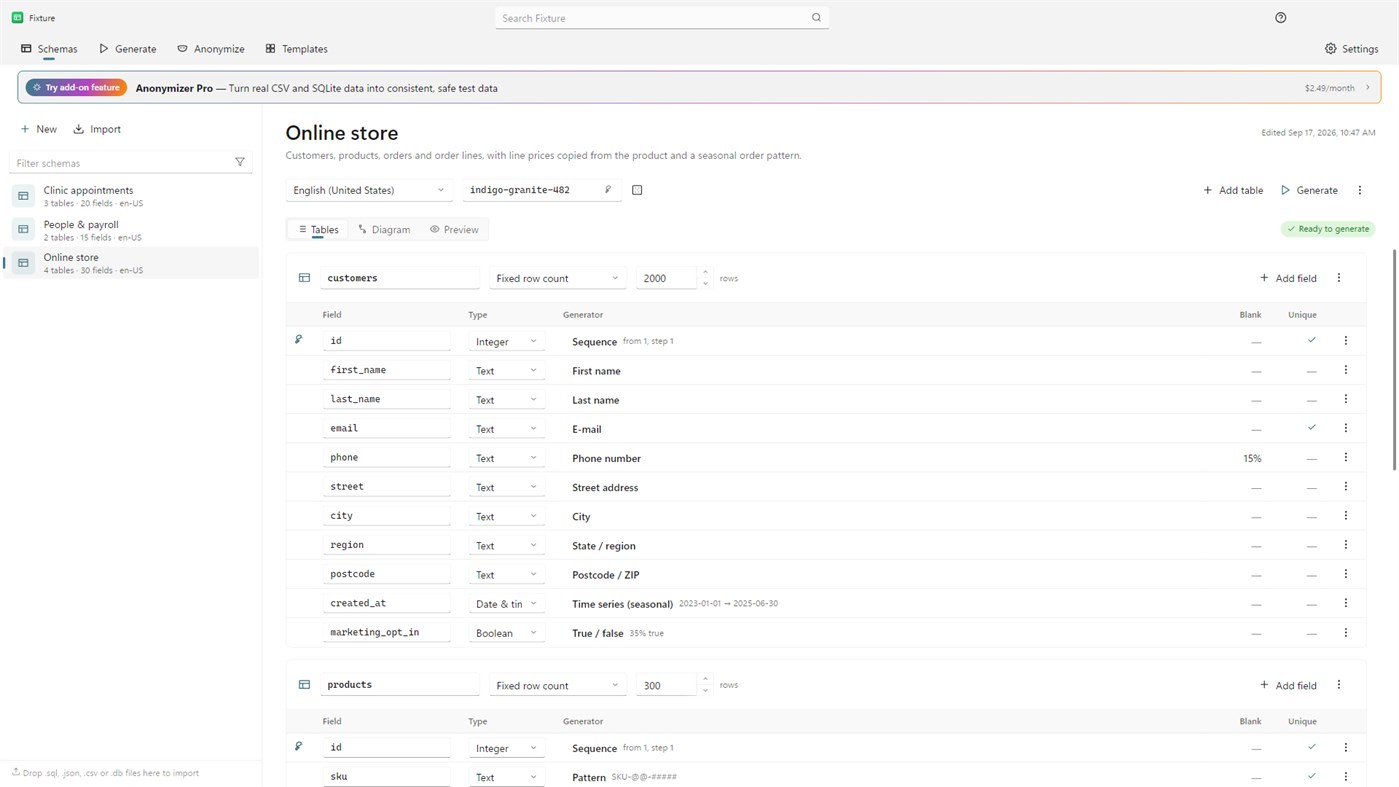 #1. Fixture - Test Data Generator (Windows) Door: Illusanato