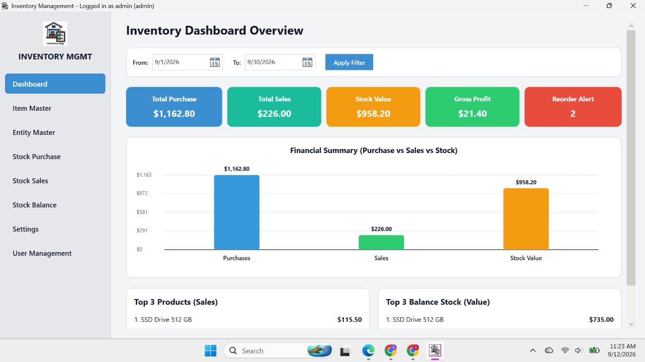 Inventory Track and Management screenshot