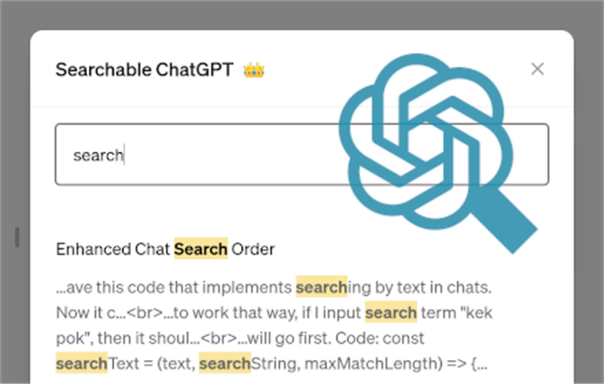Searchable ChatGPT: search GPT conversation history
