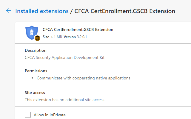 CFCA CertEnrollment.GSCB Extension