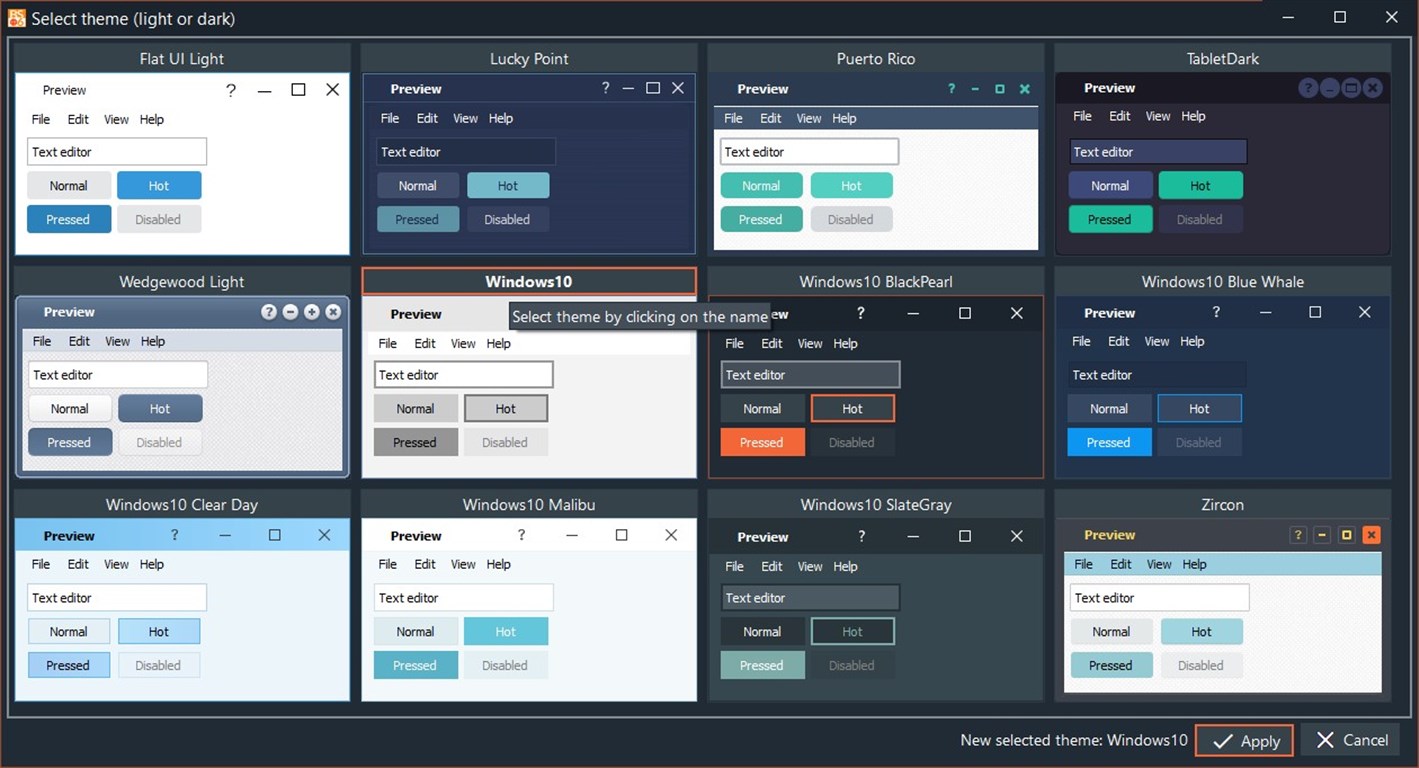 Select theme. Selector Theme. Fo 4 Edit select +Theme.