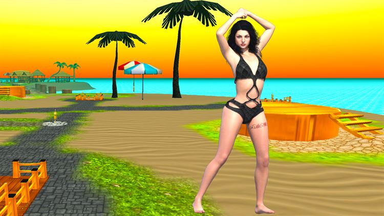 【图】Virtual Sexy Black Bikini Beach Dancer [HD+](截图3)
