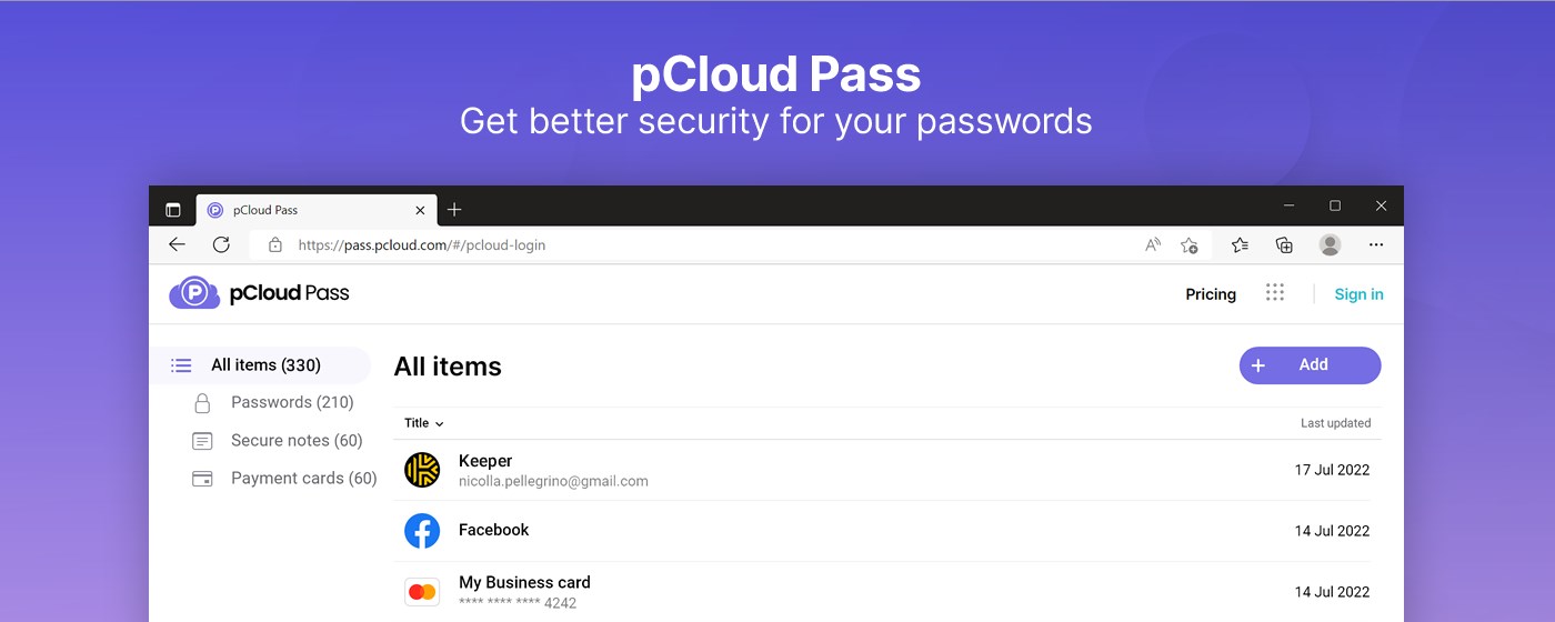 pCloud Pass - Password manager marquee promo image