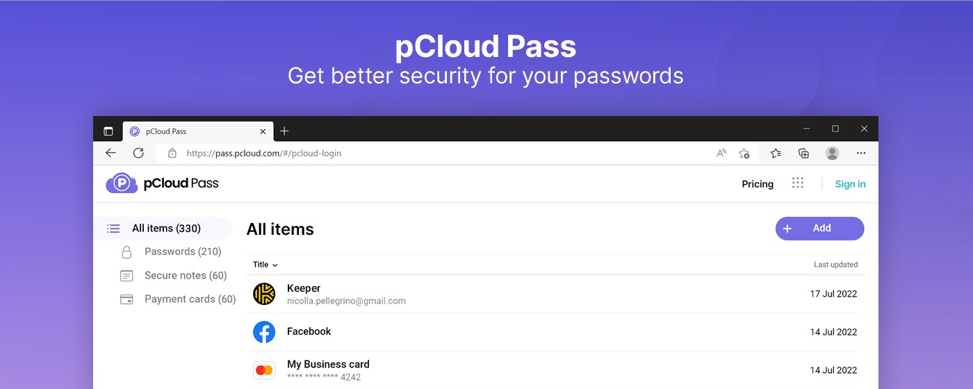 pCloud Pass - Password manager