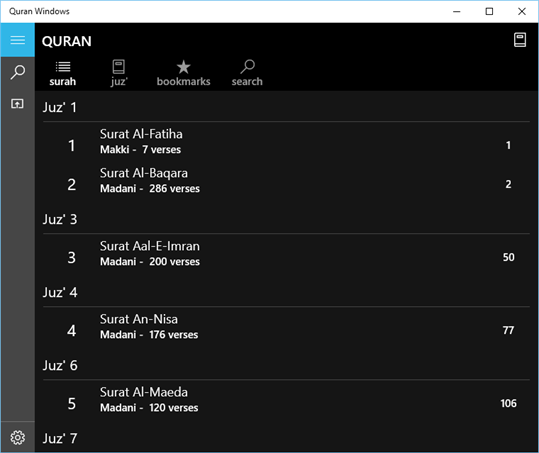 Quran Windows screenshot 1
