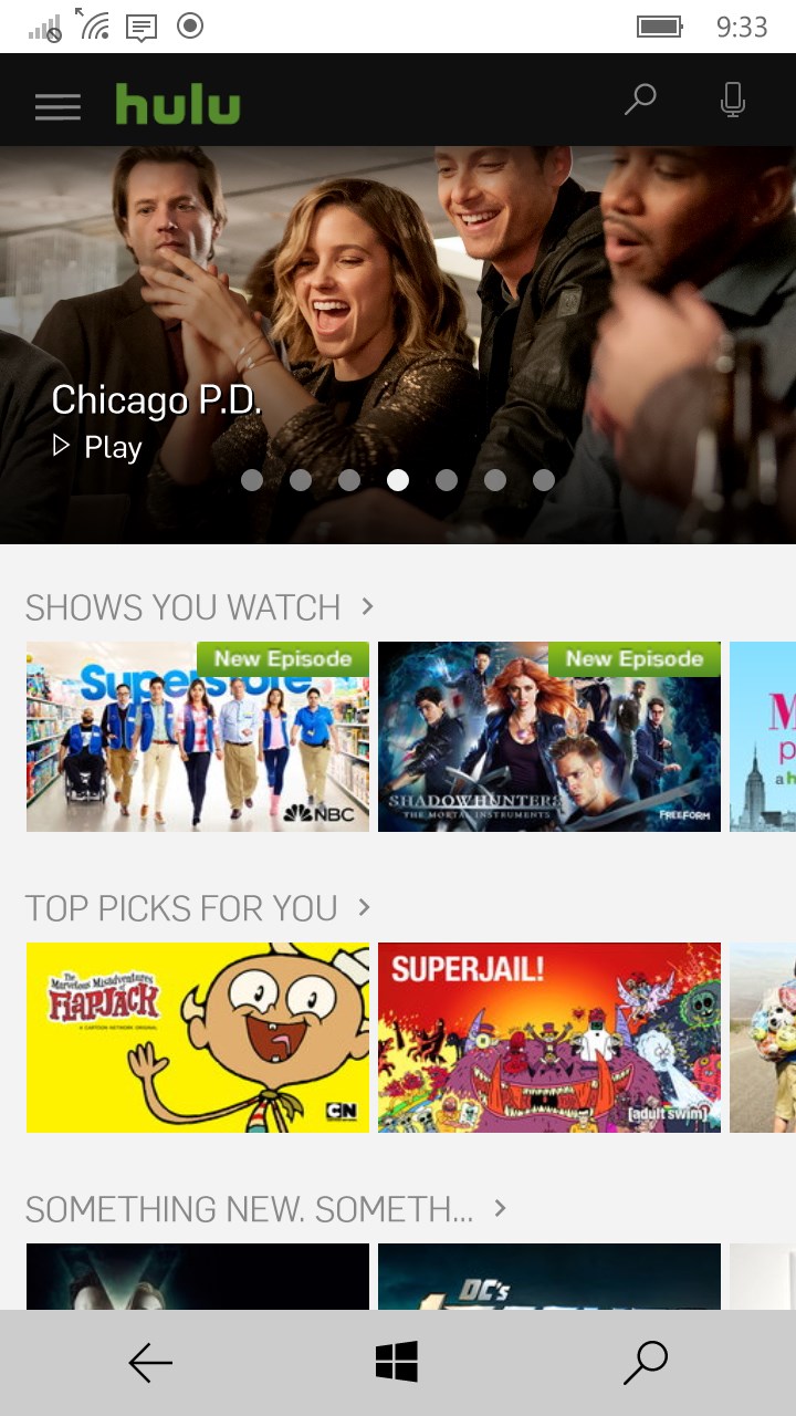 Hulu Plus for Windows 10 Mobile