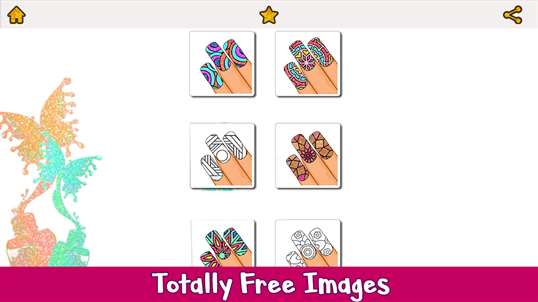 Nails Glitter Color by Number - Girls Coloring Book screenshot 1
