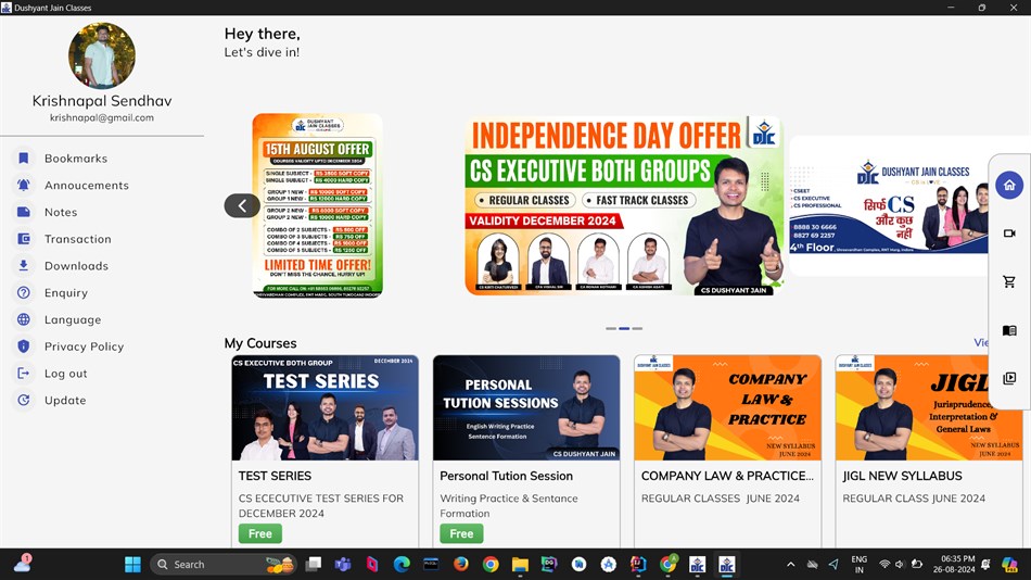Dushyant Jain Classes (Windows) Podle: Classio Labs Private Limited