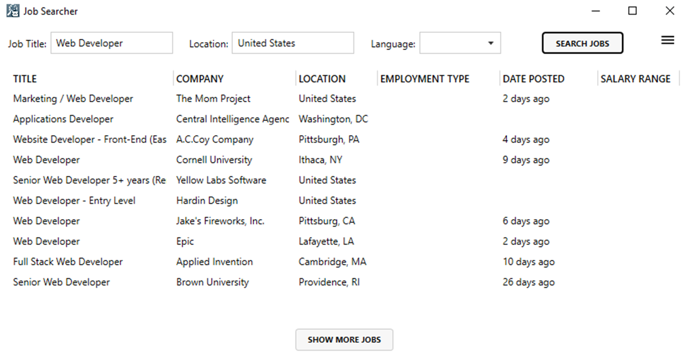 Job Searcher screenshot 1