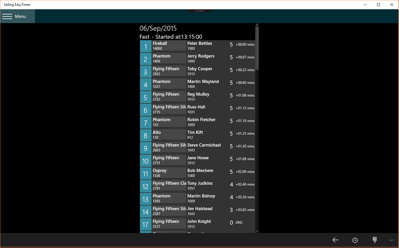 Sailing Race Timer for Windows 10