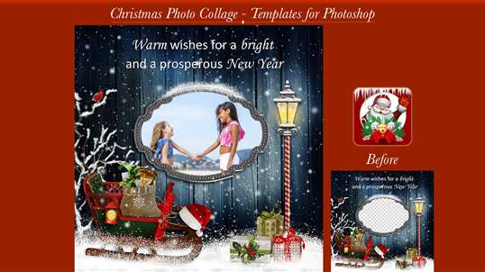 Christmas Photo Collage - Templates for Photoshop screenshot 2