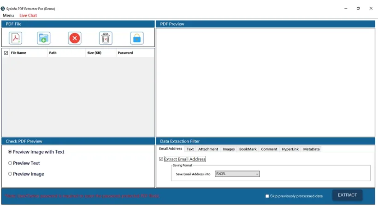 Snapshot 1 of SysInfo PDF Extractor Pro