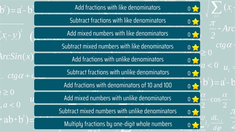 Fourth grade Math skills - Fractions - PC - (Windows)
