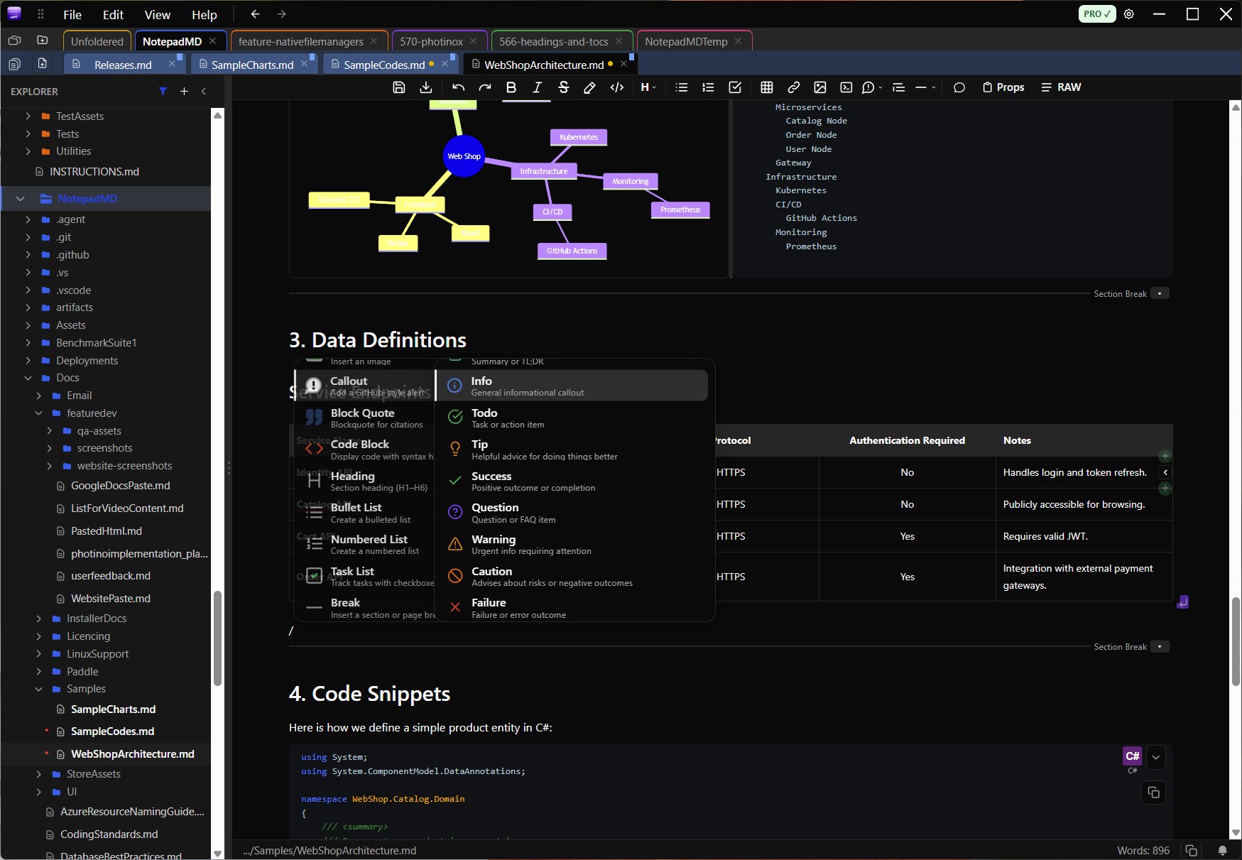 NotepadMD screenshot